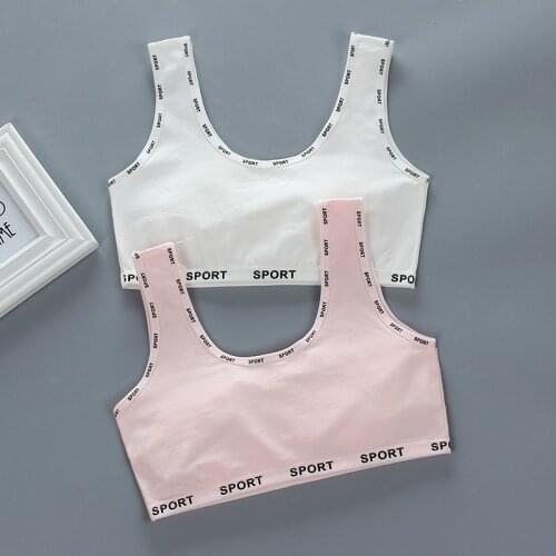 8-18 Years Cotton Teen Girl Training Bra Puberty Adolescent Vest Wireless Children Tank Tops Dropshipping