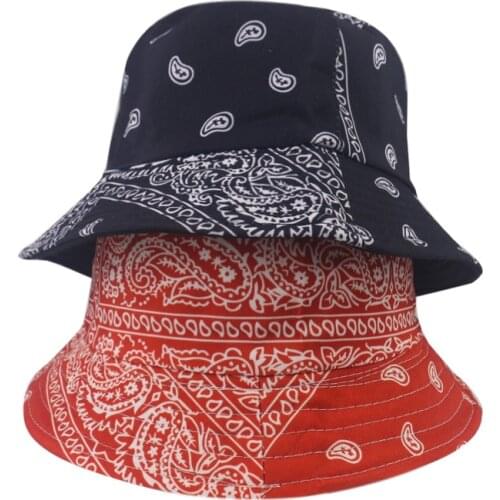 New Summer Black Red Paisley Fishing Fisherman Caps Bucket Hats Mens Women Bob Gorras Hip Hop Panama Casquette