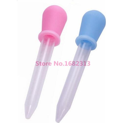 12cm*2cm 5ML Clear Small Silicone Plastic Feeding Medicine Liquid Eye Ear Graduated Pipette Dropper For School Lab Supplies