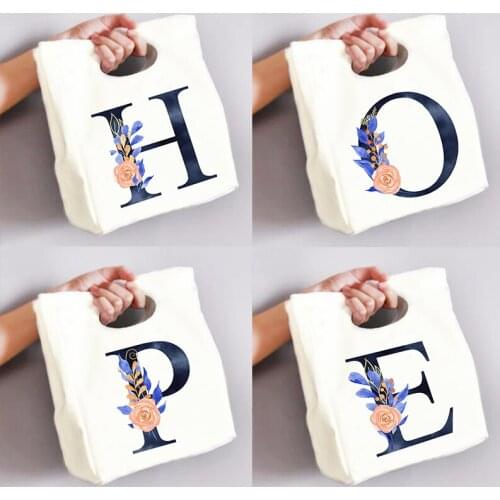 Alphabet Print Fresh Cooler Lunch Bags Portable Thermal Insulated Women Bento Box Totes School Picnic Office Food Storage Pouch