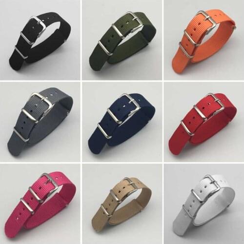 18 20 22 24mm Brand Army Sports nato fabric Nylon watchband accessories Bands Buckle belt For 007 James bond Watch Strap black