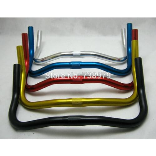 Retro glossy mirror silver/white/gold/black/red bullhorn road track bike handlebar Fixed gear handle bar 25.4mm Alu bent bar