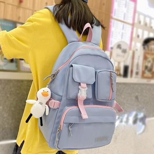 Women Student Kawaii School Bag Teenager Girl Waterproof Nylon Backpack Fashion Female Book Bag Ladies Laptop Cute Backpacks New
