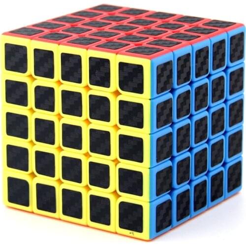 Meilong Dragon 5x5x5 Carbon Fibre Speed Magic Cube 5x5 62mm Moyu Multi-Color 3D IQ Game Twist Puzzle Cubo Toy Brain Teaser Gift