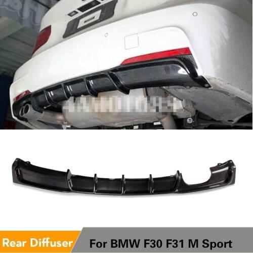 Carbon Fiber / FRP Unpainted Rear Bumper Diffuser Lip Spoiler for BMW 3 Series F30 F31 M Sport Bumper 2012 - 2017