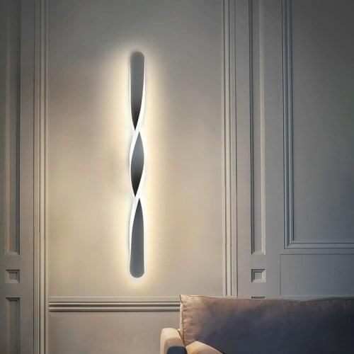 Led Wall Lamps For Home Bedroom Bedside Dinning Living Room Corridor Indoor Black White Sconce Lighting Fixtures Decoration