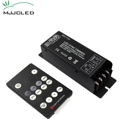 LED Dimmer 12V 24 Volt Dimmer 12 Volt 300W PWM Wireless RF Dimmer Switch ON OFF with 14 Keys Remote for Single Color LED Strip