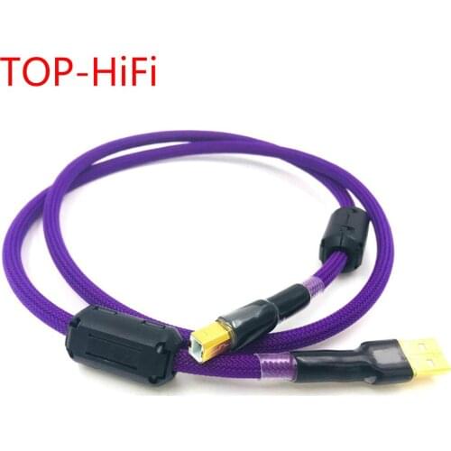 TOP-HiFi 7N OCC Single Crystal Copperr USB Cable DAC A-B Digital USB 2.0 Type A to B Male Audio Cable
