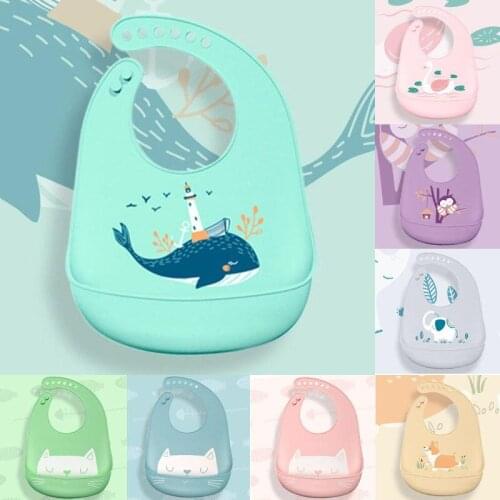 Waterproof Baby Bibs Adjustable Silicone Toddler Infant Burp Cloths Kids Feeding Aprons Children Eating Lunch Breastplate Stuff