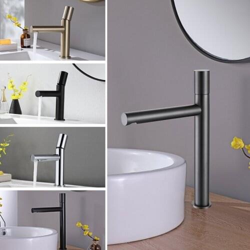 Black Tall Basin Sink Faucet Slim Bathroom Washbasin Water Mixer Tap Hot Cold Water Basin Crane Tap Bathroom Tap Brushed Gold
