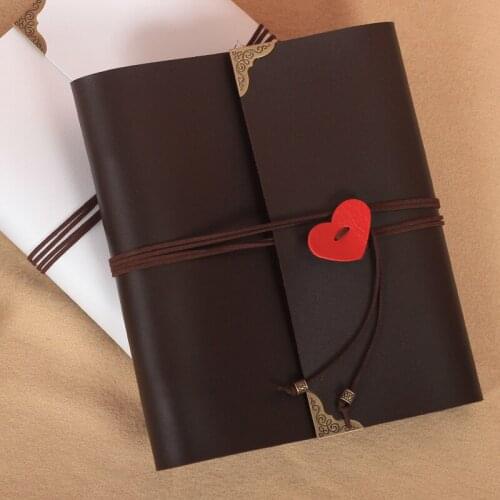 High-grade leather Hot heart shape diy handmade gift album Large size Pasting Types wedding photo album