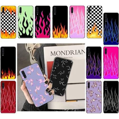 Yinuoda Fire Black Phone Case For Samsung Galaxy A7 A50 51 A70 80 A40 A20 A30 A8 A6 A8 Plus A9 A71