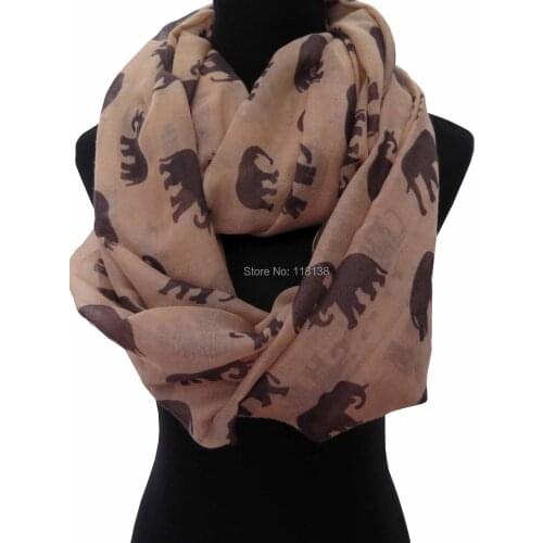 Animal Elephant Print Womens Infinity Loop Scarf Snood Scarves Ladies' Good Accessories Gift, Free Shipping