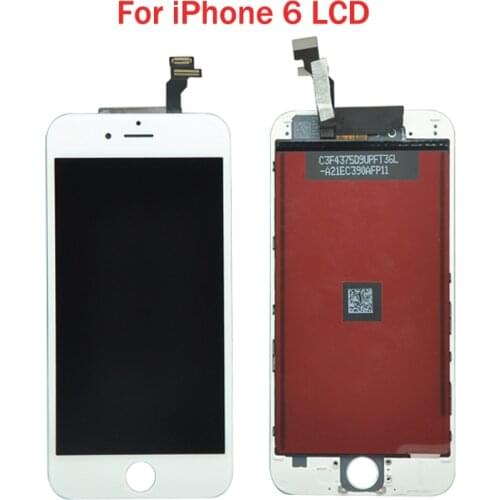 A++++ No Dead Pixel For iPhone 6 LCD Display with Touch Screen Digitizer Assembly Black and White Free shipping