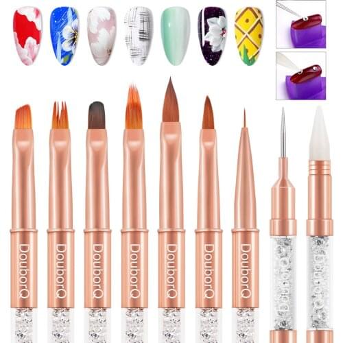 1pc Rose Gold Nail Art Metal Carving UV Gel Extension Builder Painting Brush Lines Liner Drawing Pen Manicure Tools