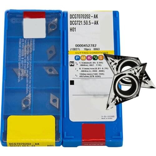 10PCS DCGT070202-AK H01 DCGT070204-AK H01 DCGT070208-AK H01 Turning tool aluminum alloy hacksaw blade for CNC machine cutting