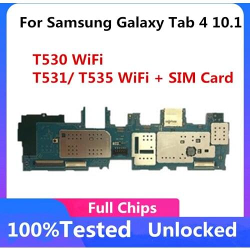 100% Original Unlocked Motherboard Logic Board With Full Chips Clean IMEI Android For Samsung Galaxy Tab 4 10.1 T535 T531 T530