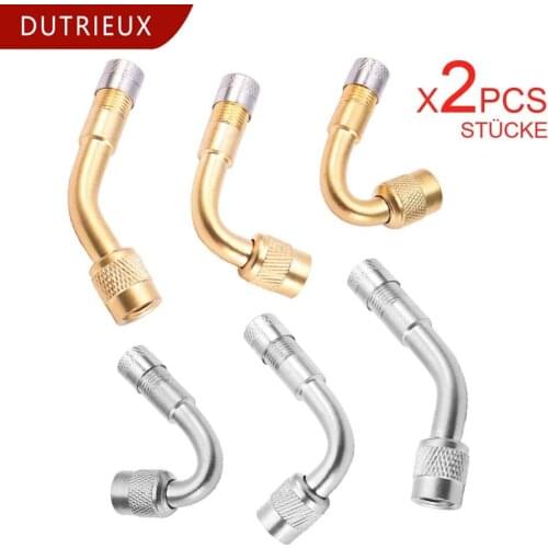 DUTRIEUX 2Pcs Motorcycle 45 90 135 Degree Angle Bent Valve Adaptor Tyre Tube Valve Extension Adapter for Truck Car Moto Bike