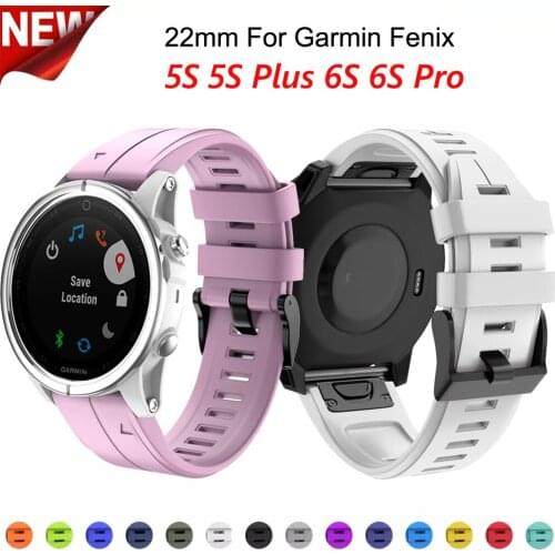 20mm Silicone Watchband For Garmin Fenix 6s 6s Pro 5S 5S Plus Straps Quick Release Easyfit Replace Wrist Band Fenix6S Bracelet