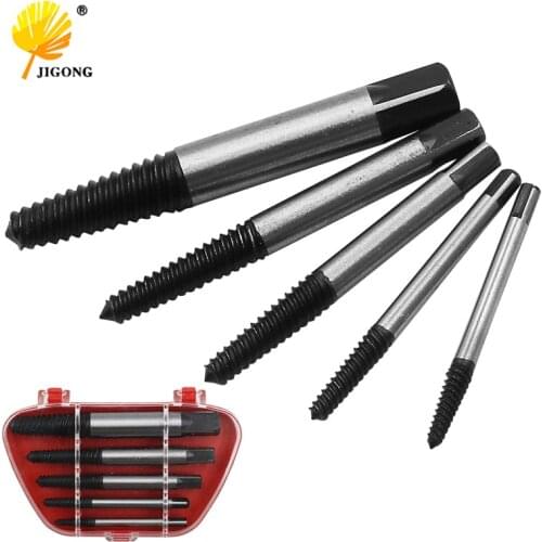 5pcs/Case HSS Screw Extractor Center Drill Bits Guide Set Broken Damaged Bolt Remover Removal Speed Easy Out Set