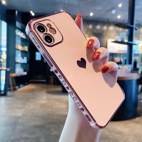 Side Border Pattern Phone Case for IPhone 11 12 Pro Max Plating Silicone Cover for IPhone XR X XS Max 8 7 Plus SE 2020 Coque