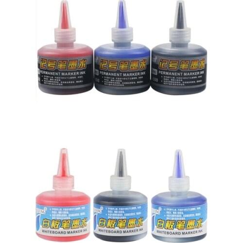 1 Bottle 50ml Refill Ink for Refilling Inks Whiteboard Marker Pen Black Red Blue 3 Colors School Office Supplies