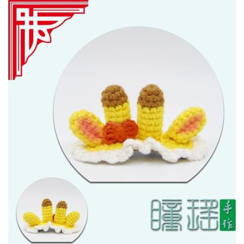 Girls Hand crocheted stereoscopic Hairpins Kids Hair Ornament Headband Hair Clips Fashion Hair Accessories，5pcs/set