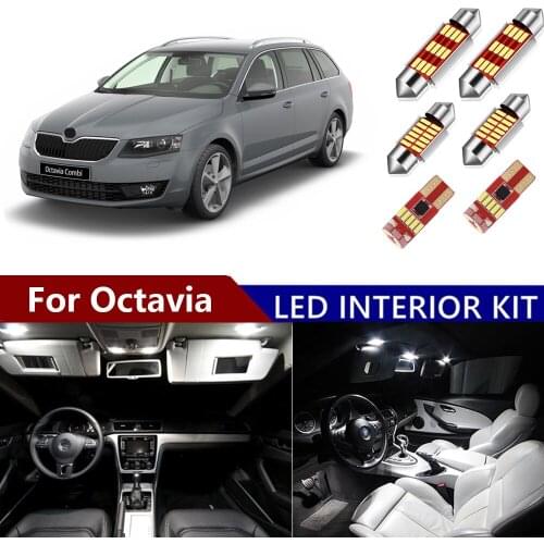 For Skoda for Octavia 1 2 3 MK1 MK2 MK3 Sedan Combi (1996-2017) Led Interior Light Kit Canbus Map Dome Trunk Bulbs Super Bright