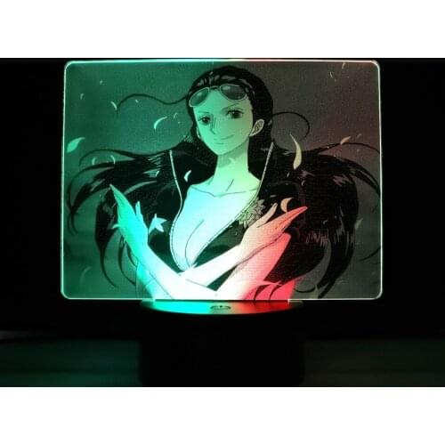 Anime Pirate Figure Two Tone Lamp Robin Colorful Two Tone LED Acrylic Table Light for Bedroom Decor Birthday Gift Manga Robin