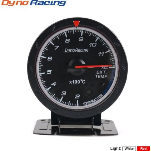 Dynoracing 60MM Car Exhaust Gas Temp Gauge EGT/EXT Temp Gauge With Red & White Light Car Meter with EGT sensor BX101474