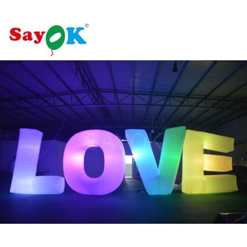 4pcs letter (love) giant inflatable led letter romantic wedding party event Stage decoration