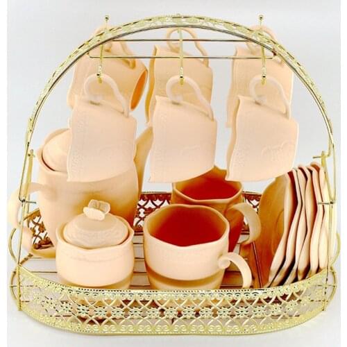 Hot Sale Gold Large-Capacity Storage Rack Plating Coffee Cup Hob Dish Rack Can Hang Most Cups, Saucers, Spoons and Pot Metal Sta