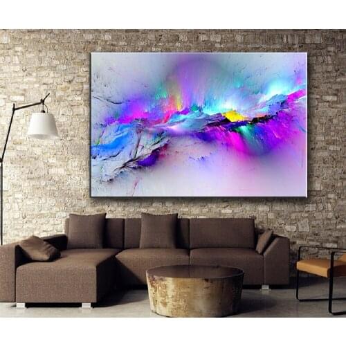 HD Wxkoil Art Wall Art Pictures For Living Room Home Decor Abstract Unreal Clouds Canvas Oil Painting Printed No Framed