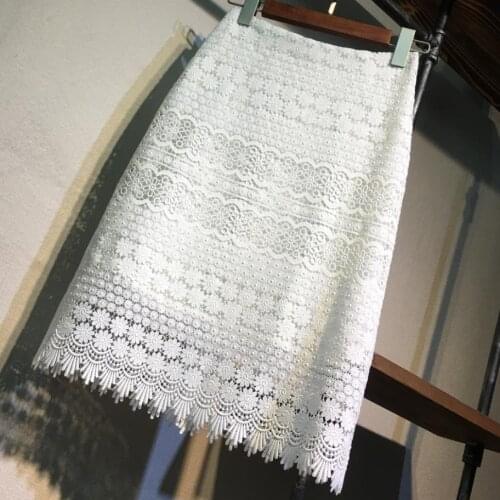 High Waist lace Skirt 2021 Lace Womens Skirts women package hip a-line knee length skirt