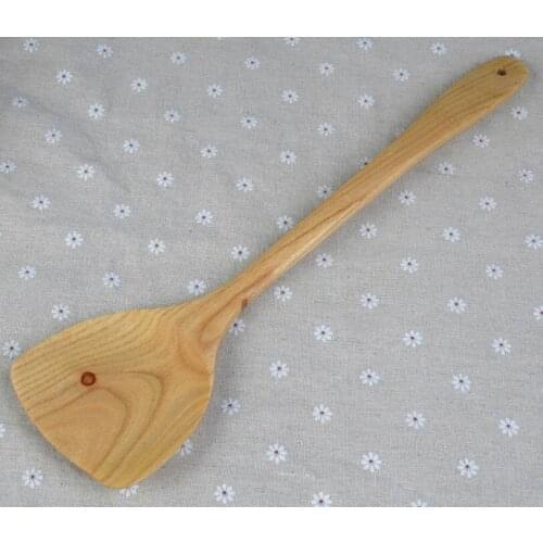 Kitchen Cooking Utensils Non Stick Pancake Turner Natural Bamboo Wood Long Handle Spatula Shovel LX4902