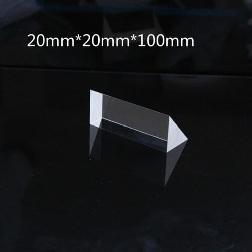Hot Selling Prism 20* 20* 100mm Right Angle Optical Grade Glass Element Total Reflection Rhombus Lens Processing Customization