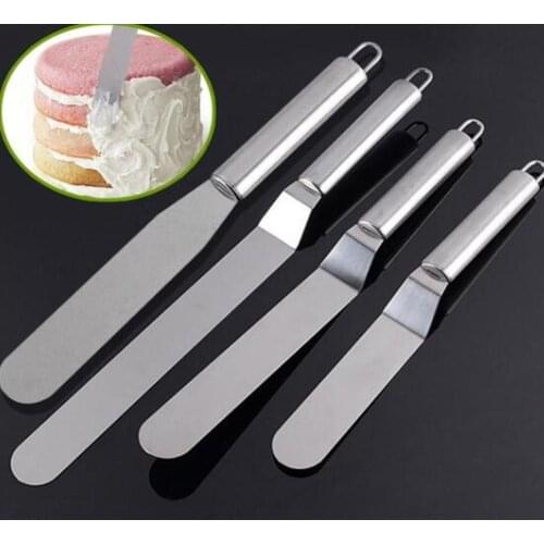 6/8/10 Inch Stainless Steel Cake Curved Spatula Cream Spatula Bake Tools Kitchen Accessories Durable