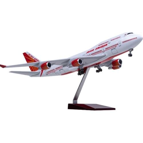 47cm Air India B747 B747-400 Aircraft Model 1/160 Scale Resin Plane Airplane with Light and Wheel F Collection Gift Toys Display