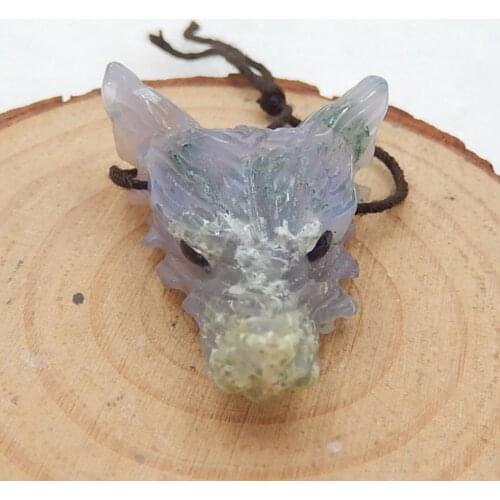 Natural Gemstone Moss Agate Fashion women earring beads,Semiprecious stone ,Jewelry34x26x11mm，8.5g