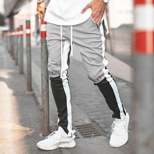 2020 Men Jogger Patchwork Gyms Pants Men Fitness Bodybuilding Gyms Pants Runners Clothing Sweatpants Trousers