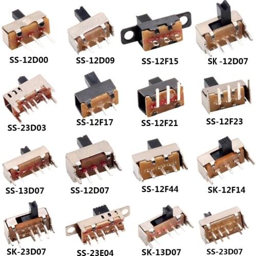 1/5/10/20pcs SS 12D00 Slide switch slide gear fluctuation band 2/3 file single double horizontal mini horizontal power supply