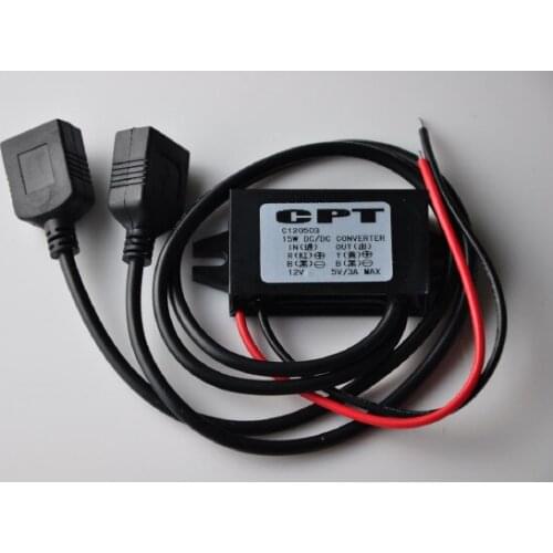 DC DC Converter 12V Buck to 5V 3A Dual USB output Jack Car Power Regulator Voltage Step Down Module