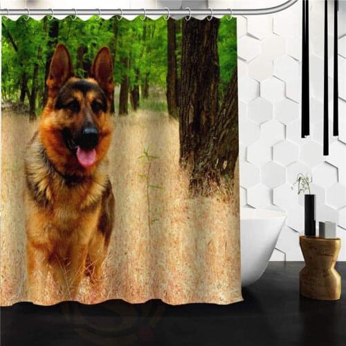 Drop Shipping Polyester Shower Curtain Waterproof Print Cute animal German Shepherd Dog Decorative Bathroom Screen 66x72" 60x72"