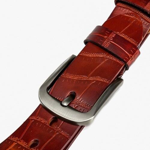 Cow genuine leather luxury strap male belts for men new fashion classice vintage pin buckle men belt High Quality