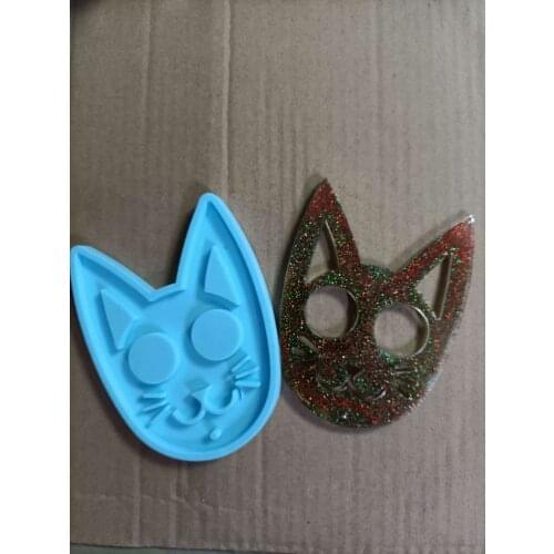 Cute Cat Shape Keychain Silicone Mold Resin Molds Clay Earrings Cake Decorating Tools Fondant Molds Baking Accessories