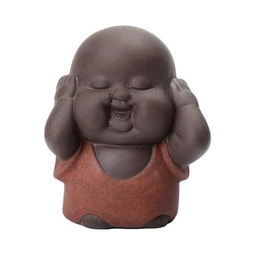 Purple Sand Cute Little Monk Tea Pet Decoration Home Kung Fu Tea Ceremony Accessories Creative Ceramic Teaware Free Shipping