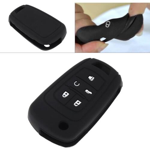 5 Buttons Silicone Flip Folding Remote Car Key Case for Buick Encore Lacrosse Regal Verano Chevrolet Camaro Cruze Equinox Impala