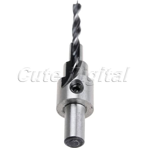 1pc Drilling Countersink 4-6mm 3 Step Drill Bits Set Carbon Steel Reamer Screw Wood Hole Saw Chamfer Woodworking Tools 8mm Shank