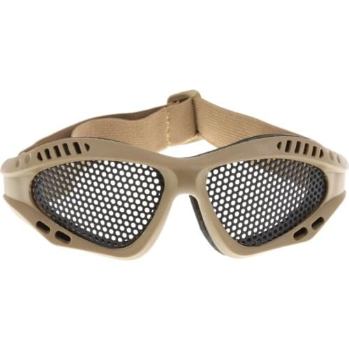 Outdoor Tactical No Fogging Steel Mesh Goggles Adjustable Safety Glasses Eye Protection Goggle Shooting Glasses