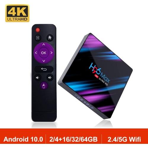 Android 10.0 H96 MAX Smart TV Box RK3318 Quad Core 2.4G/5.8G Wifi BT 4.0 4K Media Player H96MAX Mini TV Receiver Set Top Box